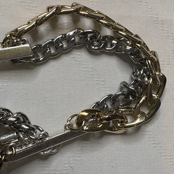 Jenny Bird Five Chain Silver Gold Bracelet Iconic Boho Chunky Lagenlook Vibes - Picture 3 of 14